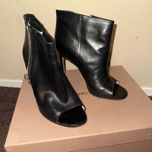 Black Gianvito Rossi Open Toed Ankle Boots